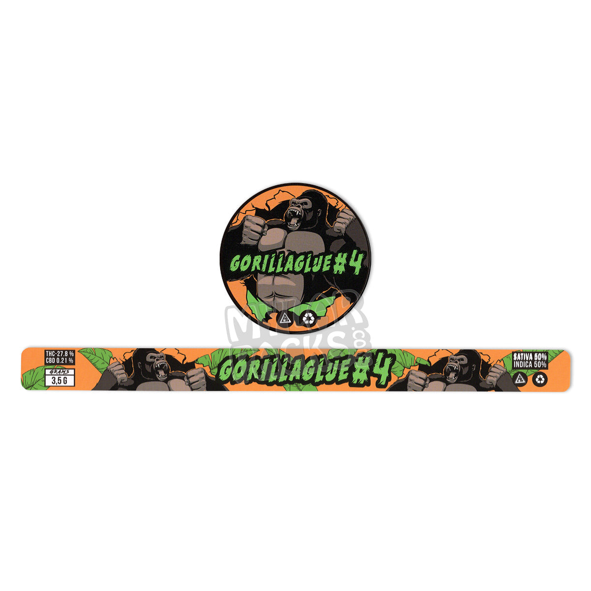 Empaque de latas autoadhesivas Gorilla Glue n.° 4 Presstin (solo pegatinas)