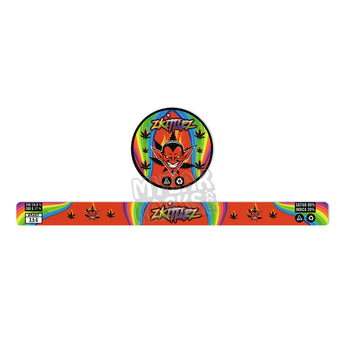 Envases autoadhesivos Zkittlez Presstin de 3,5 g (solo pegatinas)