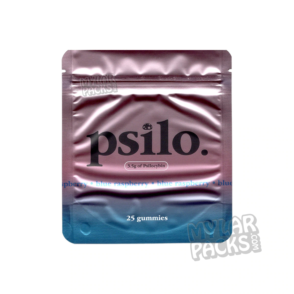 Cubos de goma de hongos mágicos Psilo Blue Raspberry, vacíos, 3,5 g, bolsas de Mylar, envases de psilocibina.
