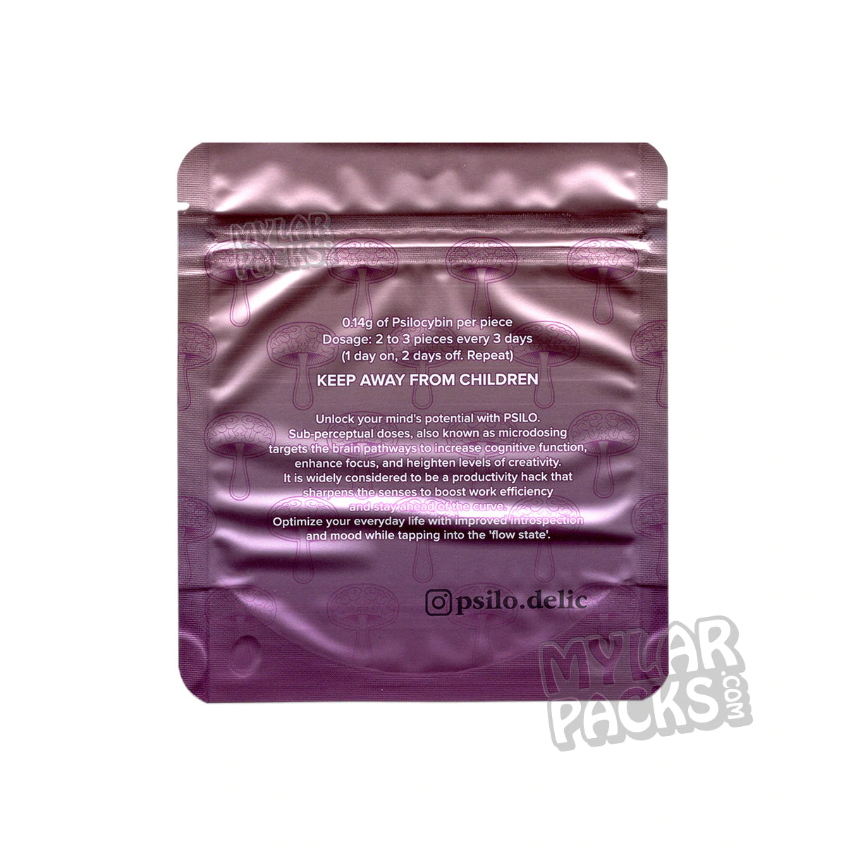 Cubos de goma de hongos mágicos Psilo Grape, vacíos, bolsas de Mylar de 3,5 g, envases de psilocibina.