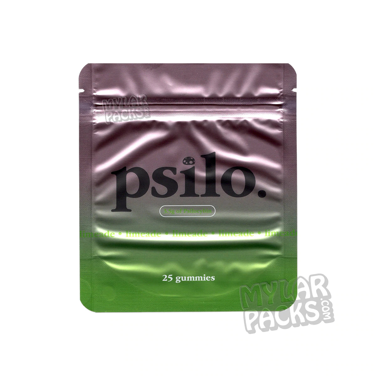 Cubos de goma de hongos Psilo Limeade vacíos, bolsas de Mylar de 3,5 g, envase de psilocibina.