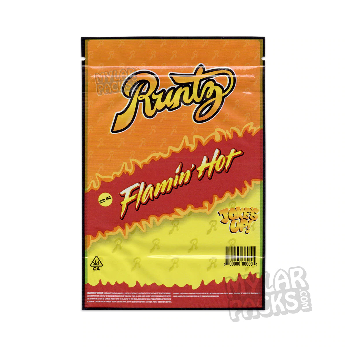 Runtz Flamin' Hot Snacks de Joke's Up 350 mg Papas fritas vacías Comestibles Bolsa de Mylar Envase de bocadillos
