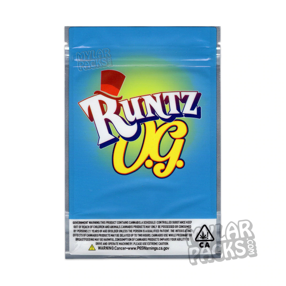 Bolsa de Mylar vacía Runtz OG de 3,5 g, a prueba de olores, para flores y hierbas secas