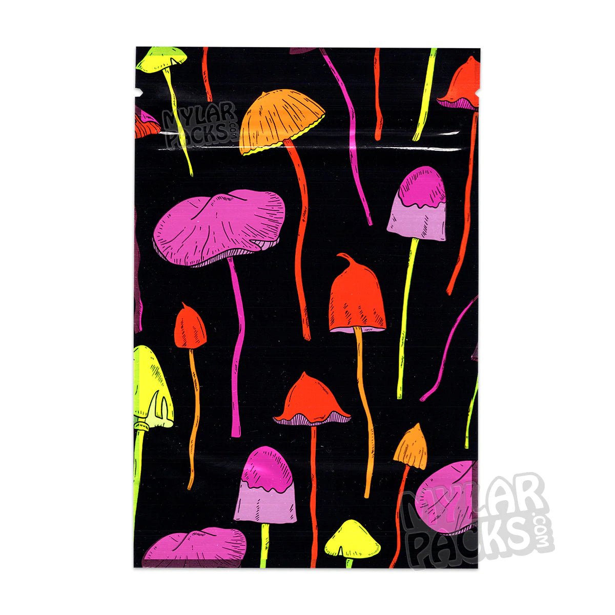 Bolsas vacías de Mylar brillante Shroomz para envasar hongos mágicos
