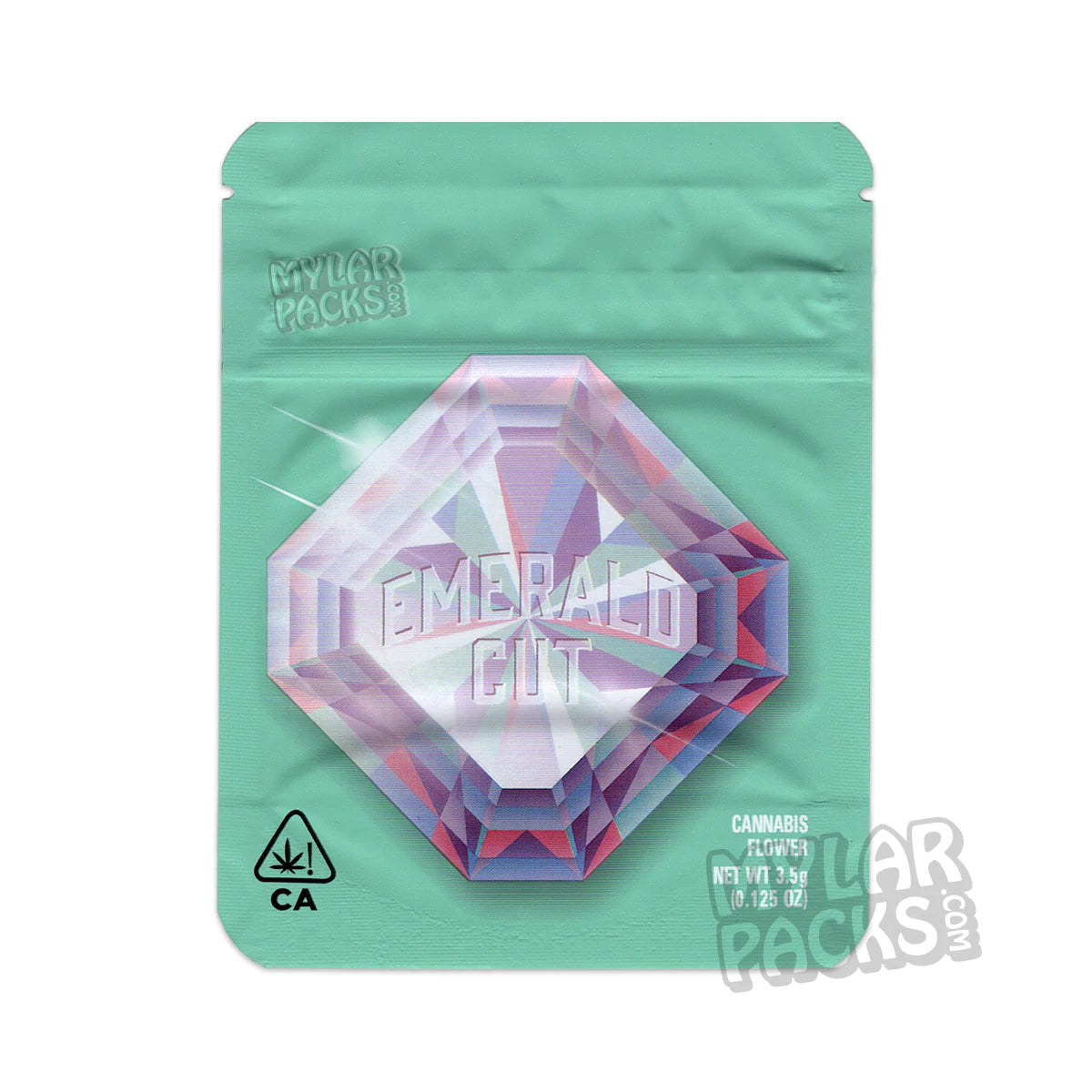 Emerald Cut de Seed Junkie Genetics, bolsa de mylar vacía de 3,5 g, embalaje para flores y hierbas secas.