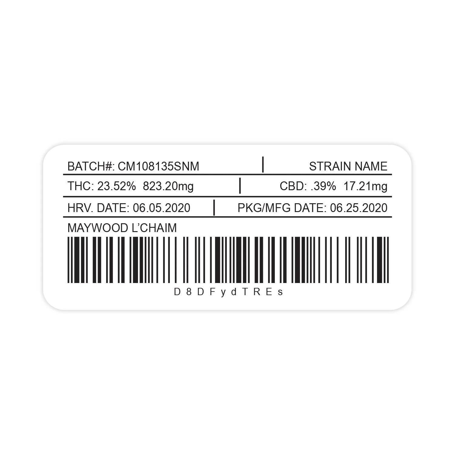 Pegatinas personalizables de Strain - Galletas (2,5 x 5 cm) con código de barras