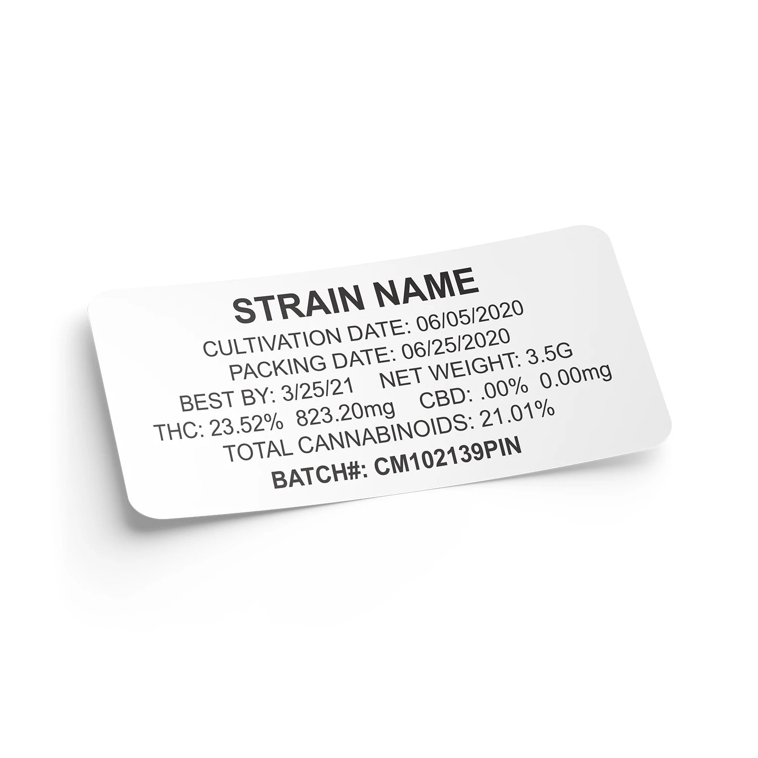 Pegatina de cepa personalizable - Estilo estándar (2,5 x 5 cm)