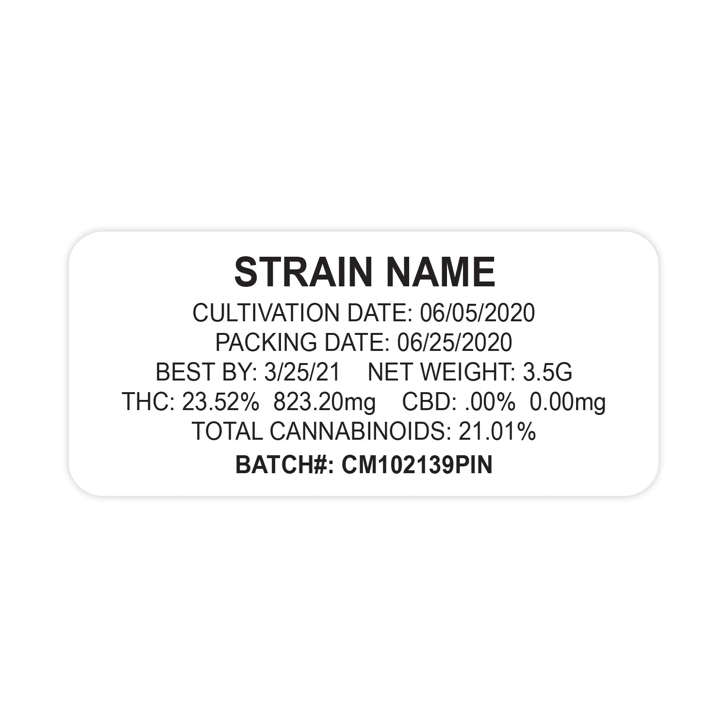 Pegatina de cepa personalizable - Estilo estándar (2,5 x 5 cm)