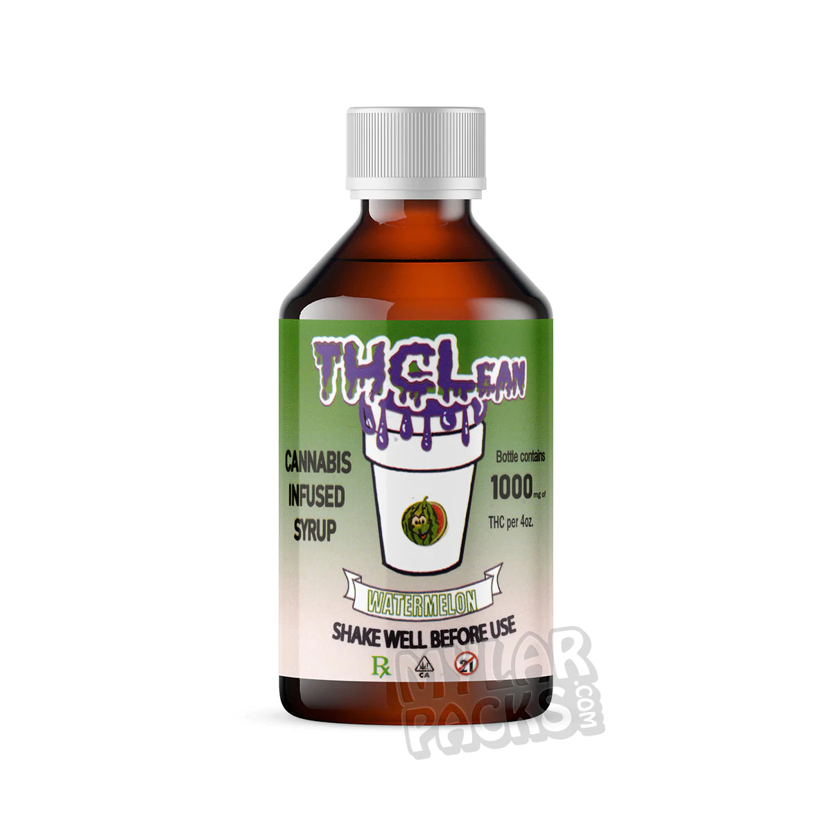 Etiquetas adhesivas para botellas de jarabe de cannabis con THC Lean (8,9 x 6,35 cm)