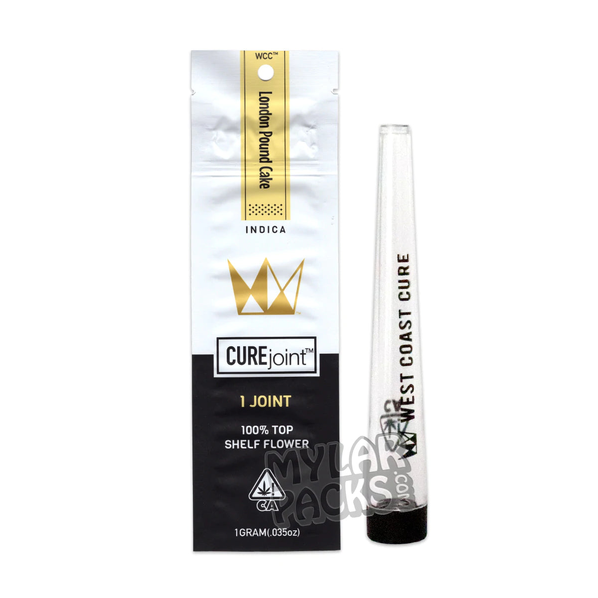 Pastel de libra londinense individual preenrollado vacío blanco WCC con tubo de plástico duro, embalaje para hierbas