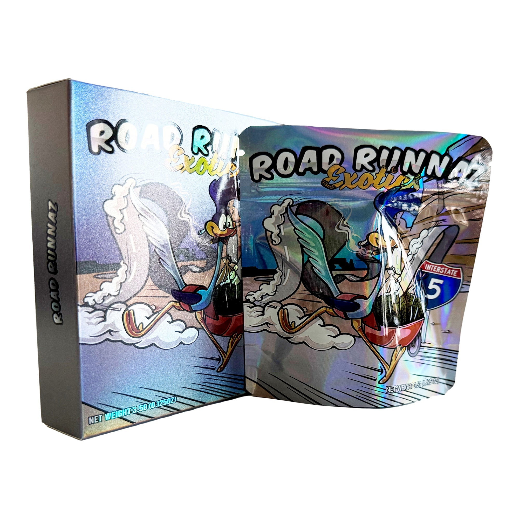 Road Runnaz Exotic 3.5g Holographic Bag with Matching Box Design (500 Units / Per Lot)