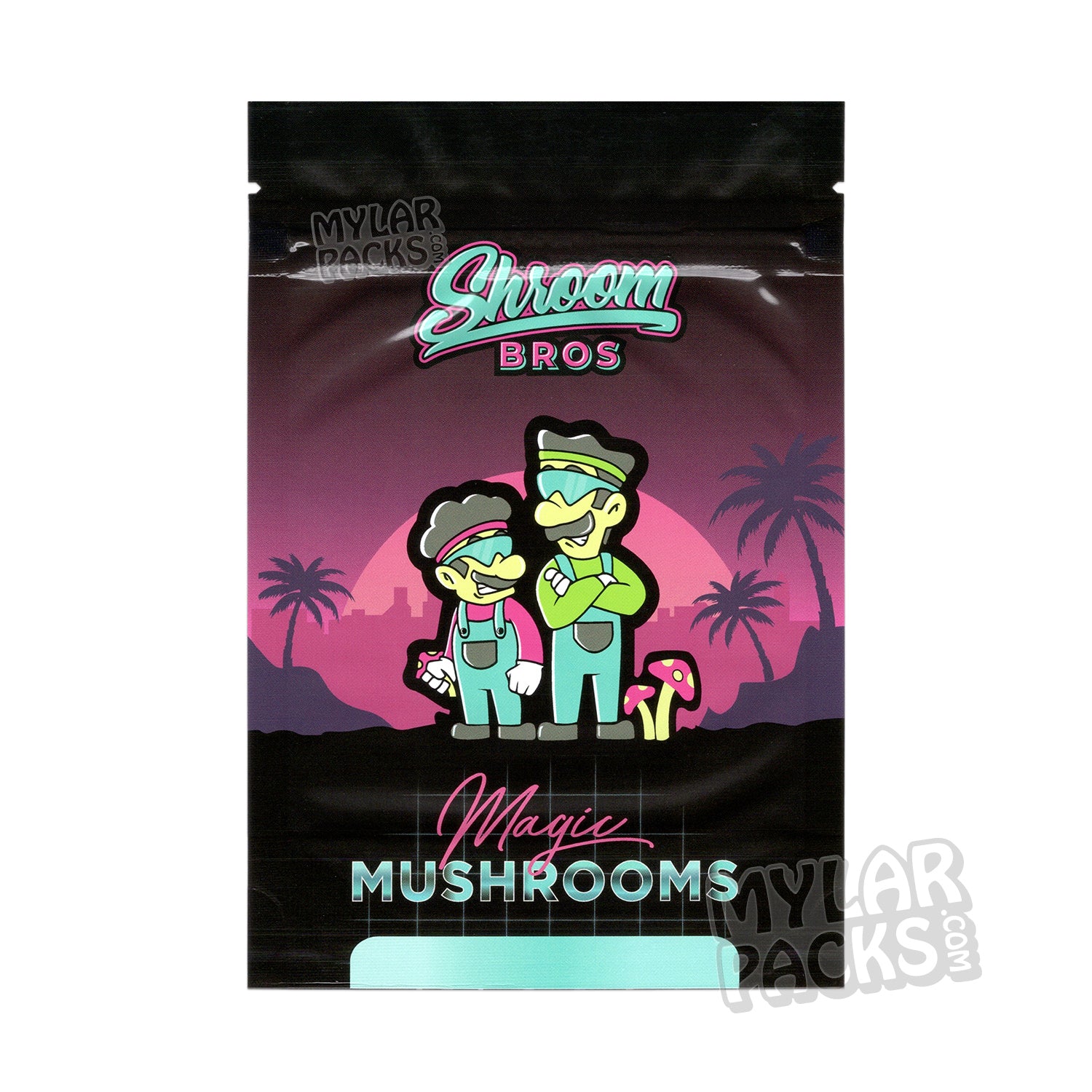 Bolsas vacías de hongos mágicos Shroom Bros. Hongos psilocibios. Envase de Mylar.