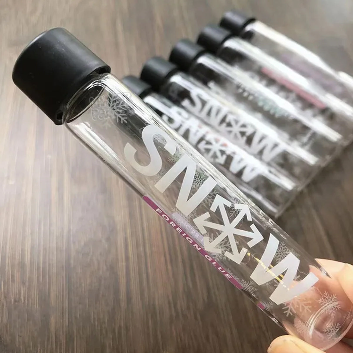 Envase individual pre-roll vacío de 1,5 g con infusión de diamantes de nieve, con tubo de vidrio y pegatinas