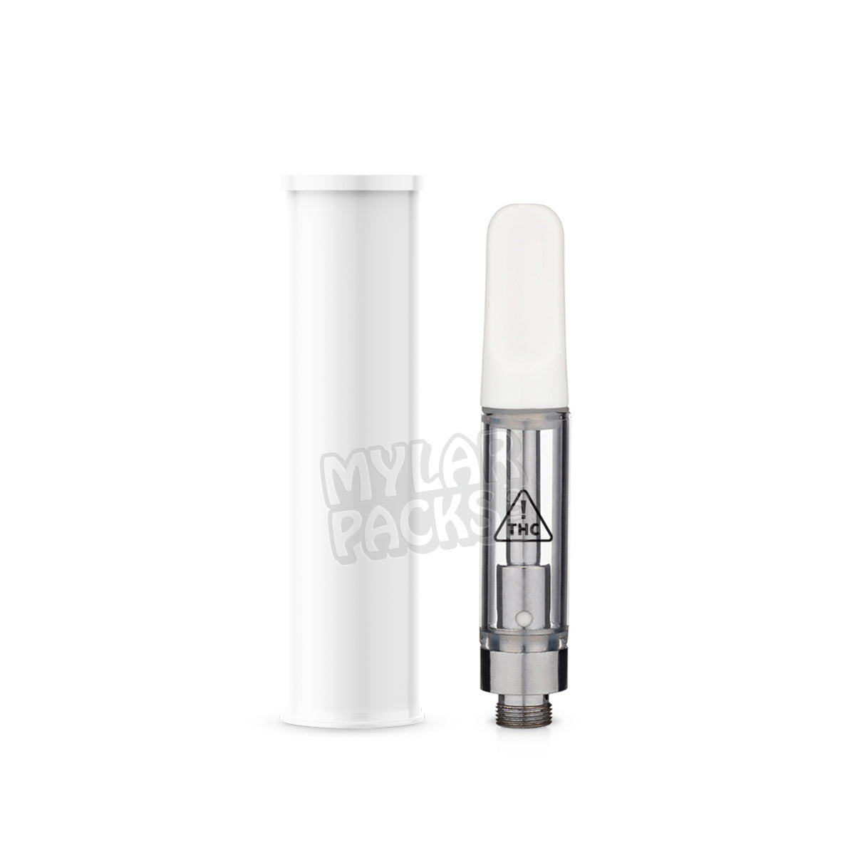 NV State Compliant Ceramic Ccell Carts with Plastic Tube and Customizable Strain Sticker (1" x 2")