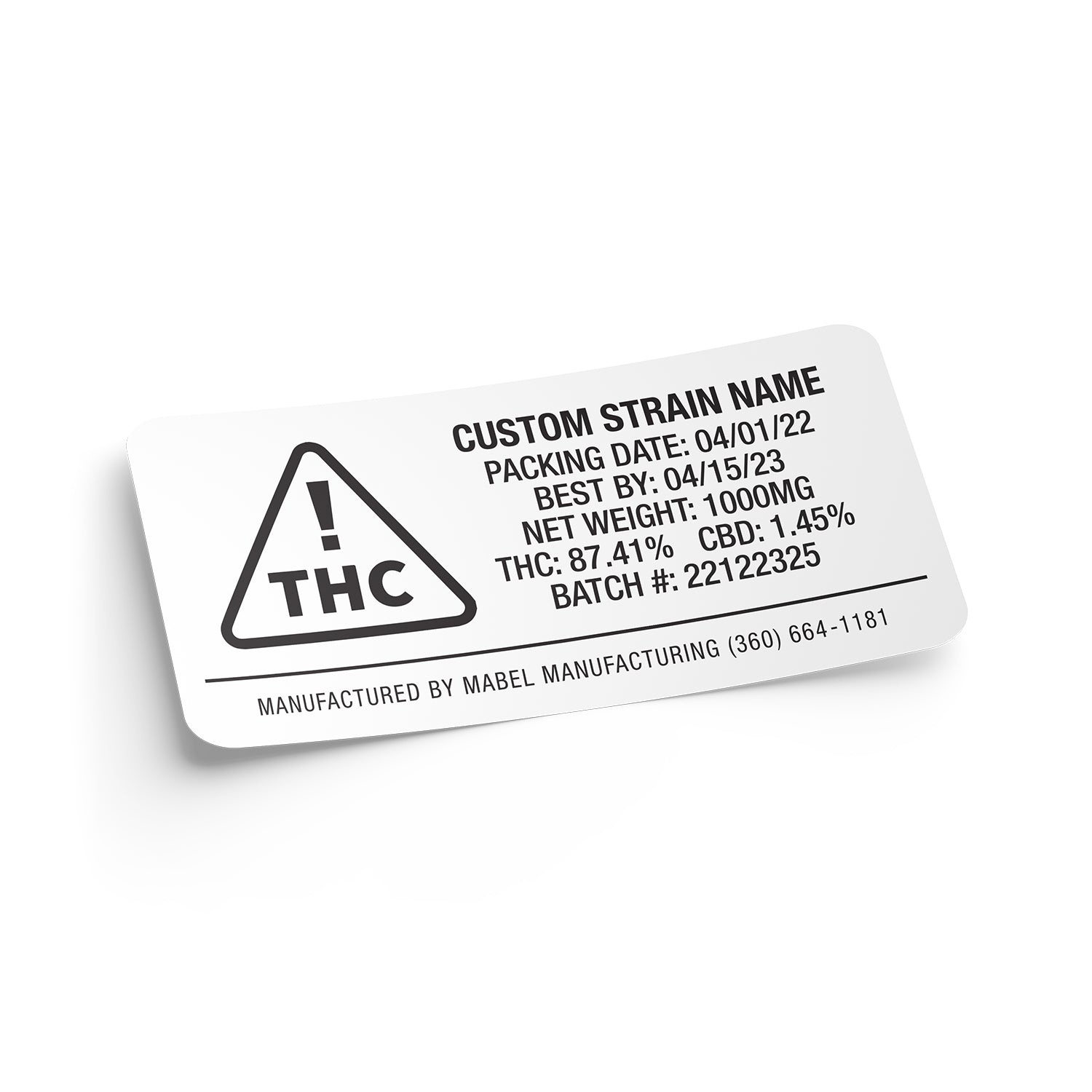 NV State Compliant Ceramic Ccell Carts with Plastic Tube and Customizable Strain Sticker (1" x 2")