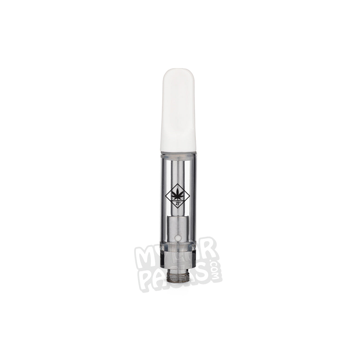 WA State Compliant Ceramic Ccell Carts with Plastic Tube and Customizable Strain Sticker (1" x 2")