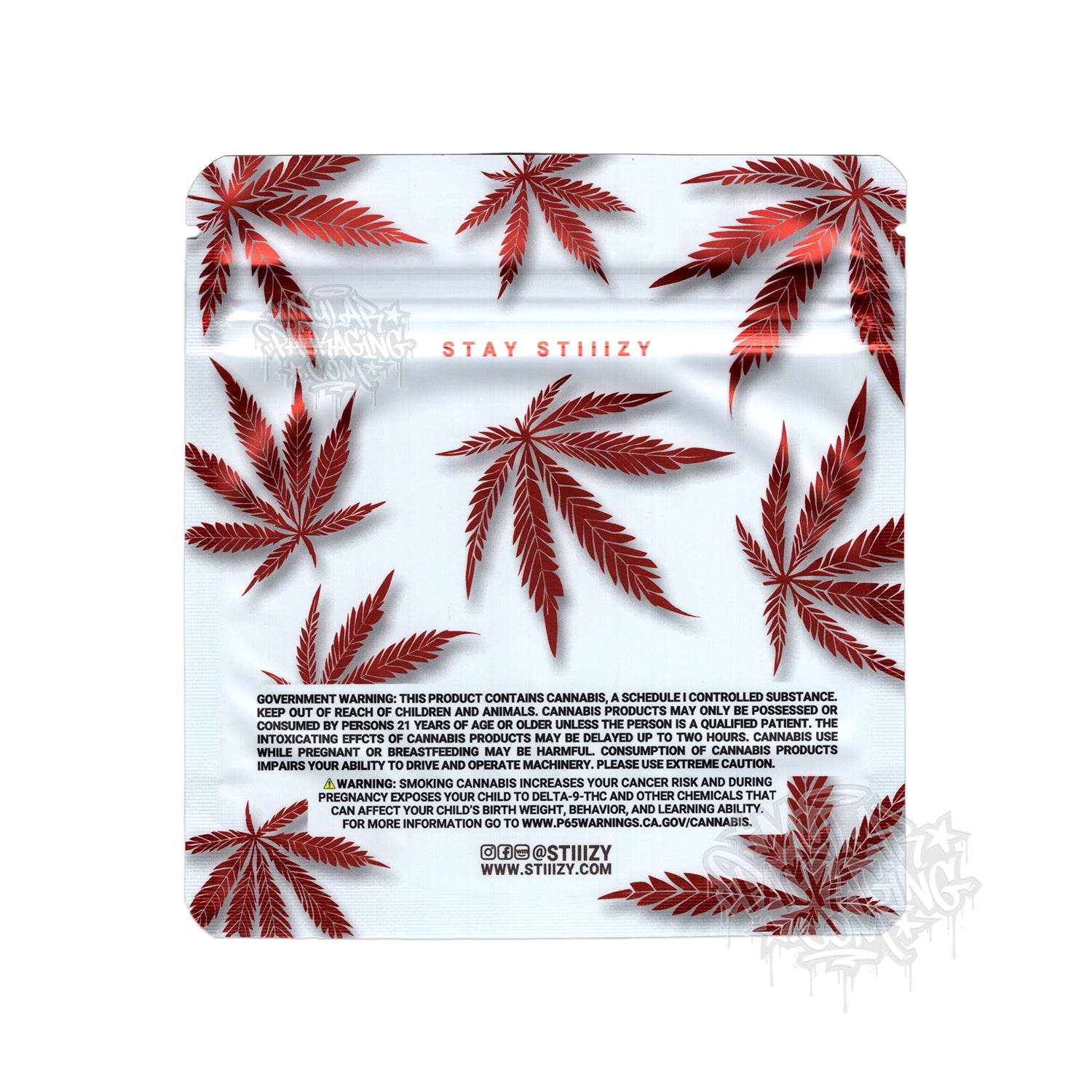 Stiiizy 40's Infused Cannabis 7g Sativa Smalls Empty Mylar Bag with Custom Stickers