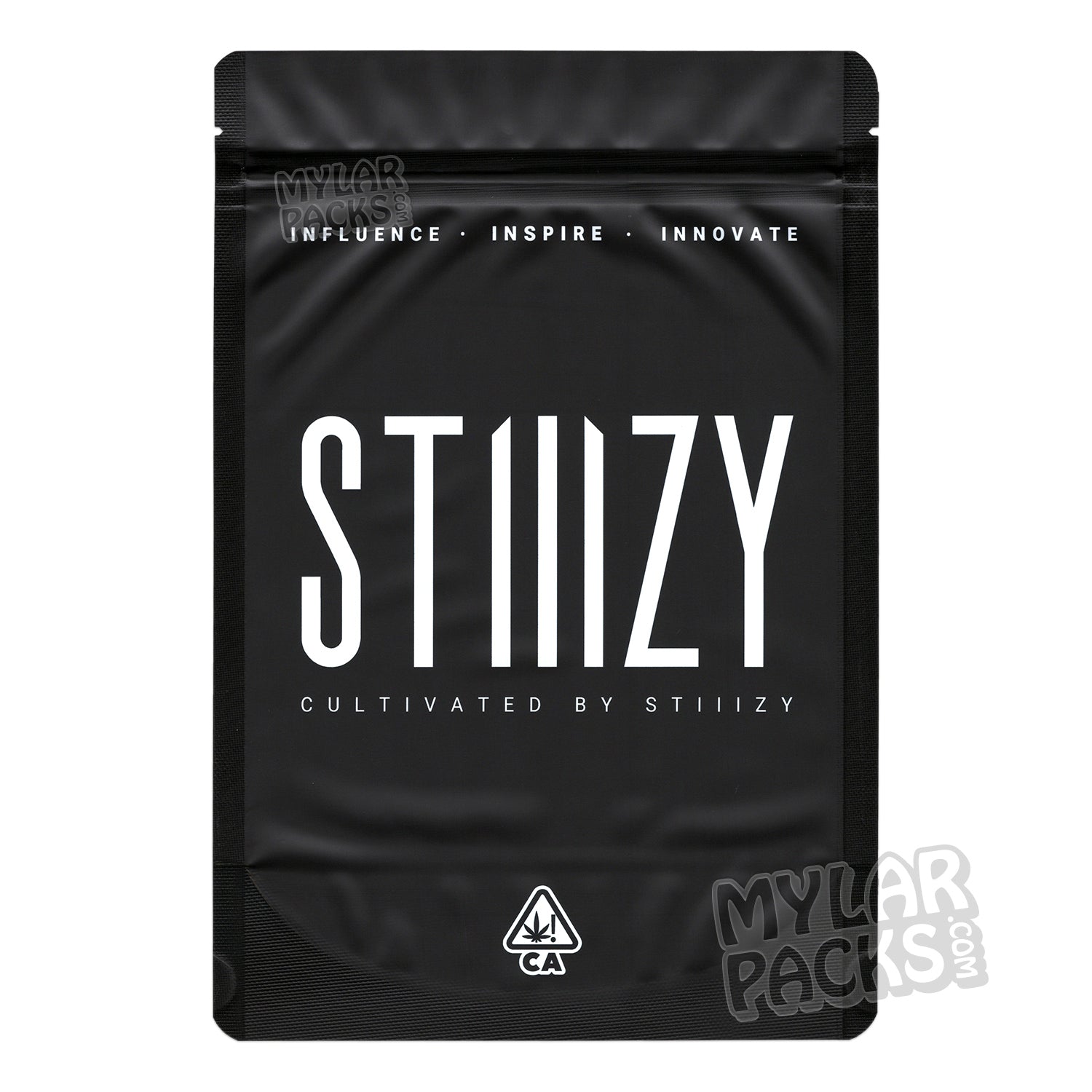 Stiiizy Dispensary 28g / 1 Ounce Empty Mylar Bag Packaging and Customizable Stickers