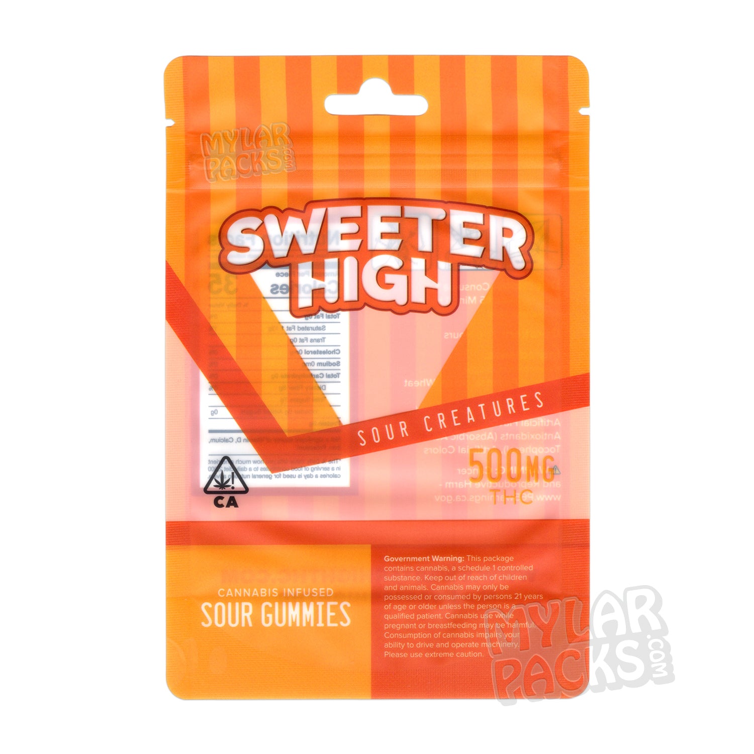 Sweeter High Sour Creatures Gummies Empty Mylar Bag Edibles Candy Packaging