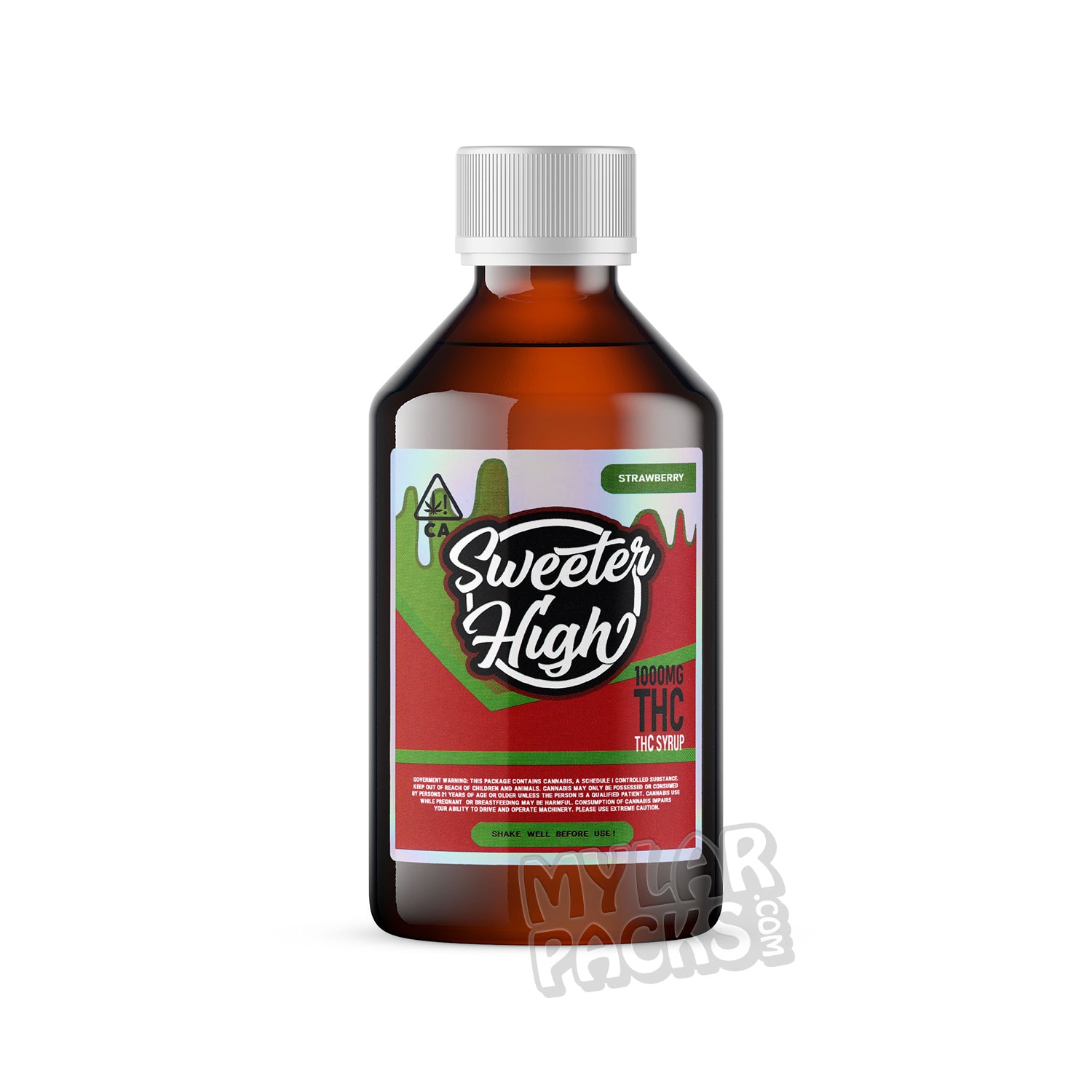 Sweeter High THC Lean Cannabis Infused Syrup Labels Stickers