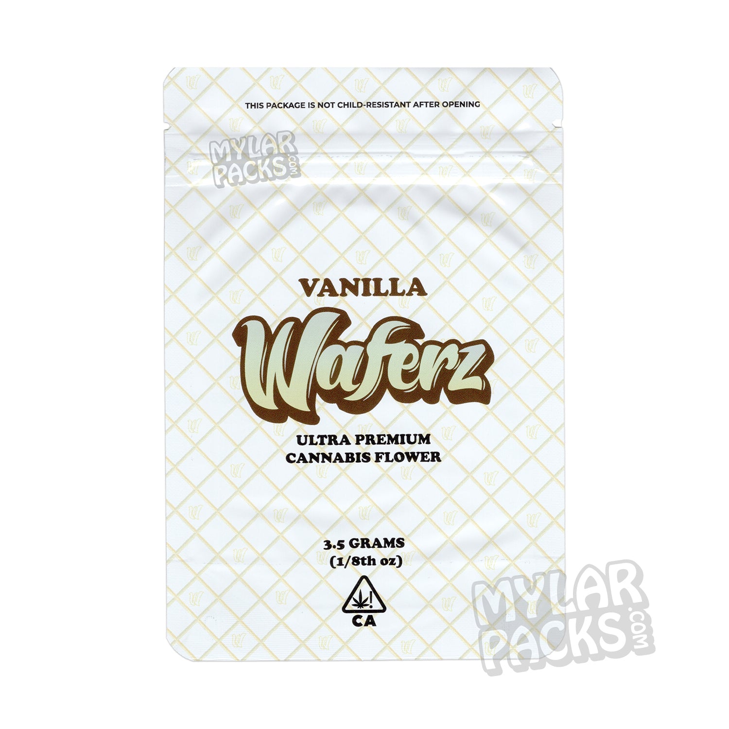 Obleas de vainilla de 3,5 g, vacías, a prueba de olores, bolsa de Mylar, embalaje para flores y hierbas secas