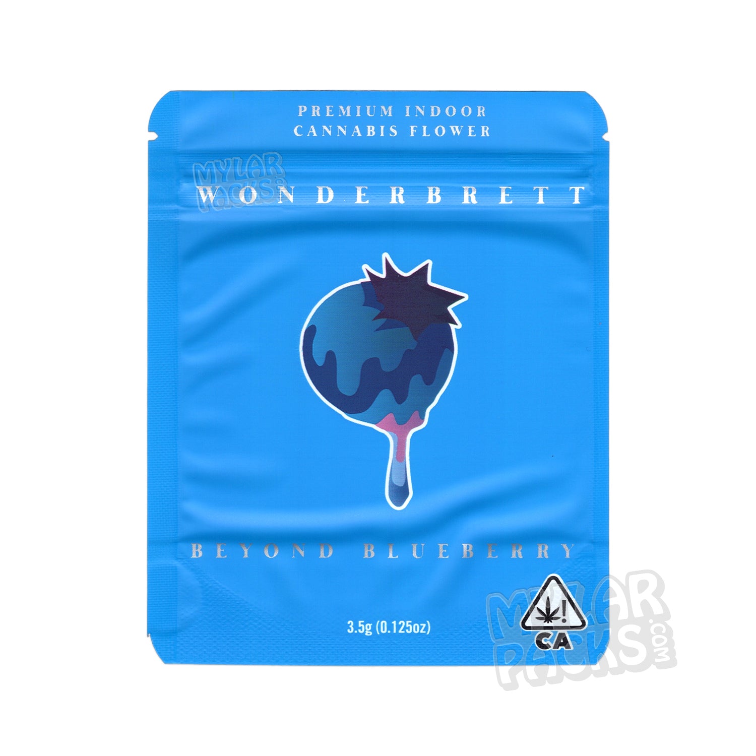 Beyond Blueberry de Wonderbrett, bolsa de Mylar vacía de 3,5 g, a prueba de olores, embalaje floral