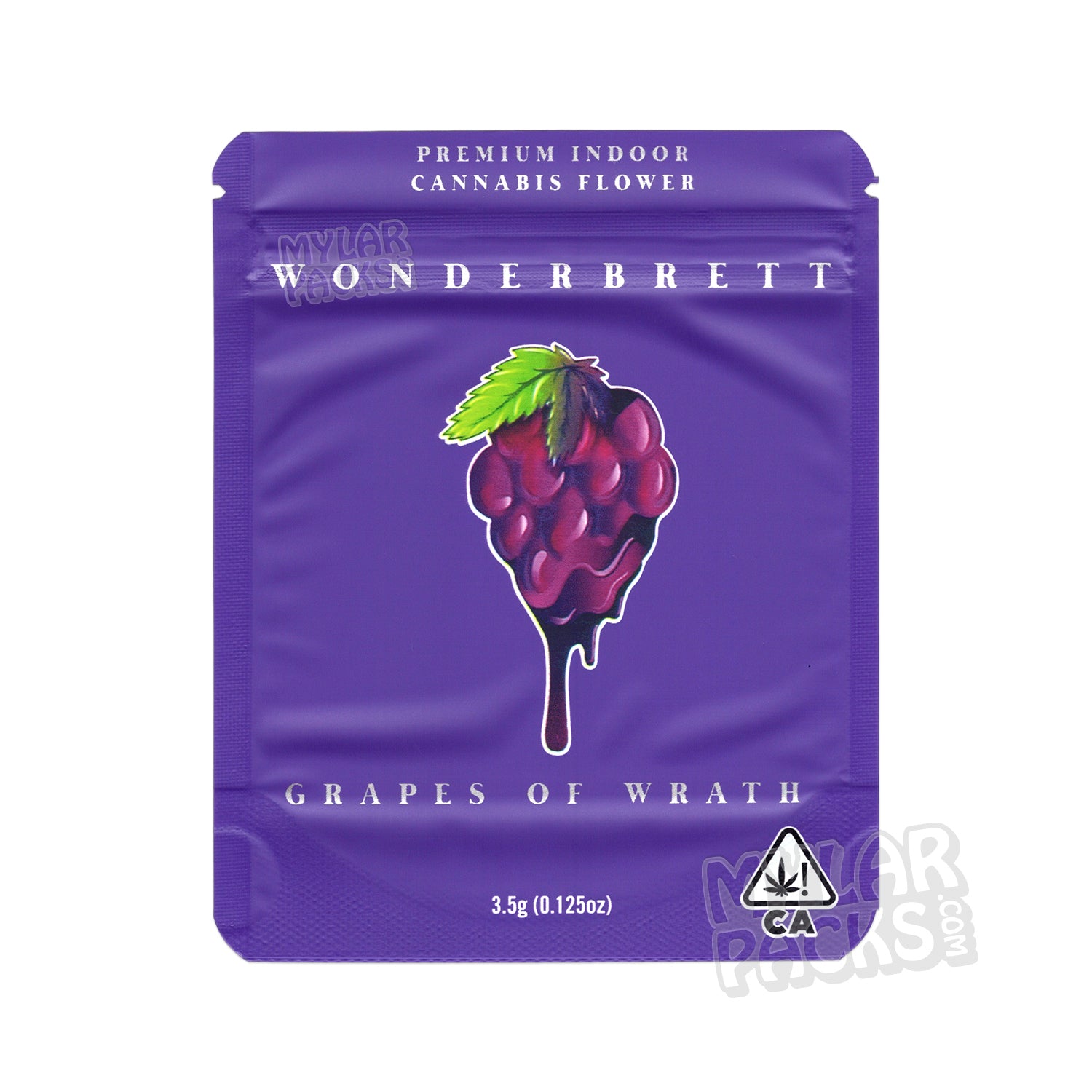 Uvas de la Ira de Wonderbrett, 3,5 g, bolsa de Mylar vacía a prueba de olores, embalaje floral