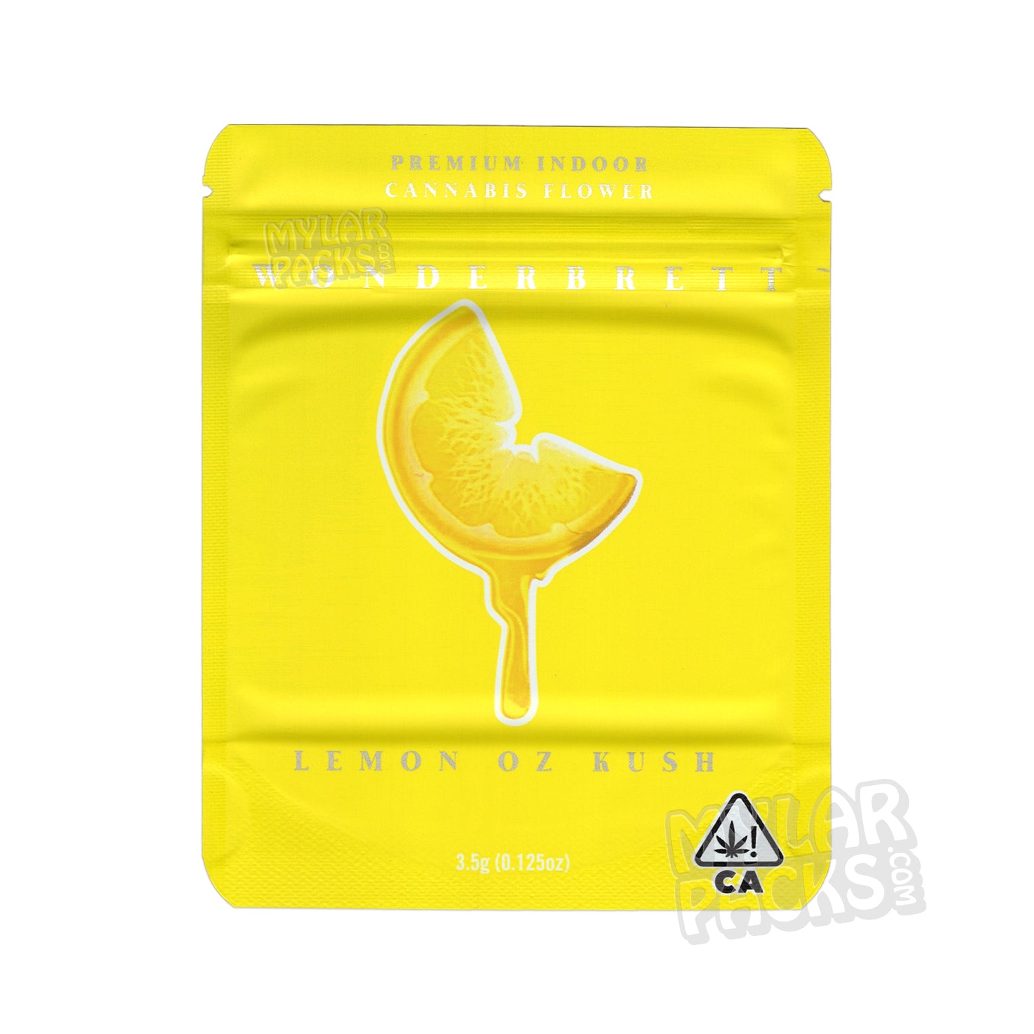 Lemon OZ Kush de Wonderbrett, 3,5 g, bolsa de Mylar vacía a prueba de olores, embalaje floral