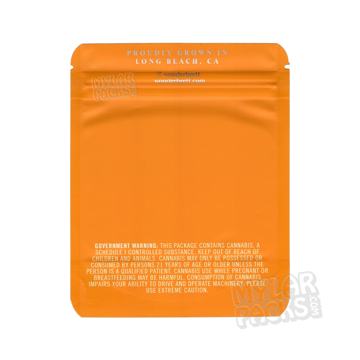 Bolsa de Mylar vacía a prueba de olores Orange Sunset de Wonderbrett de 3,5 g, embalaje floral