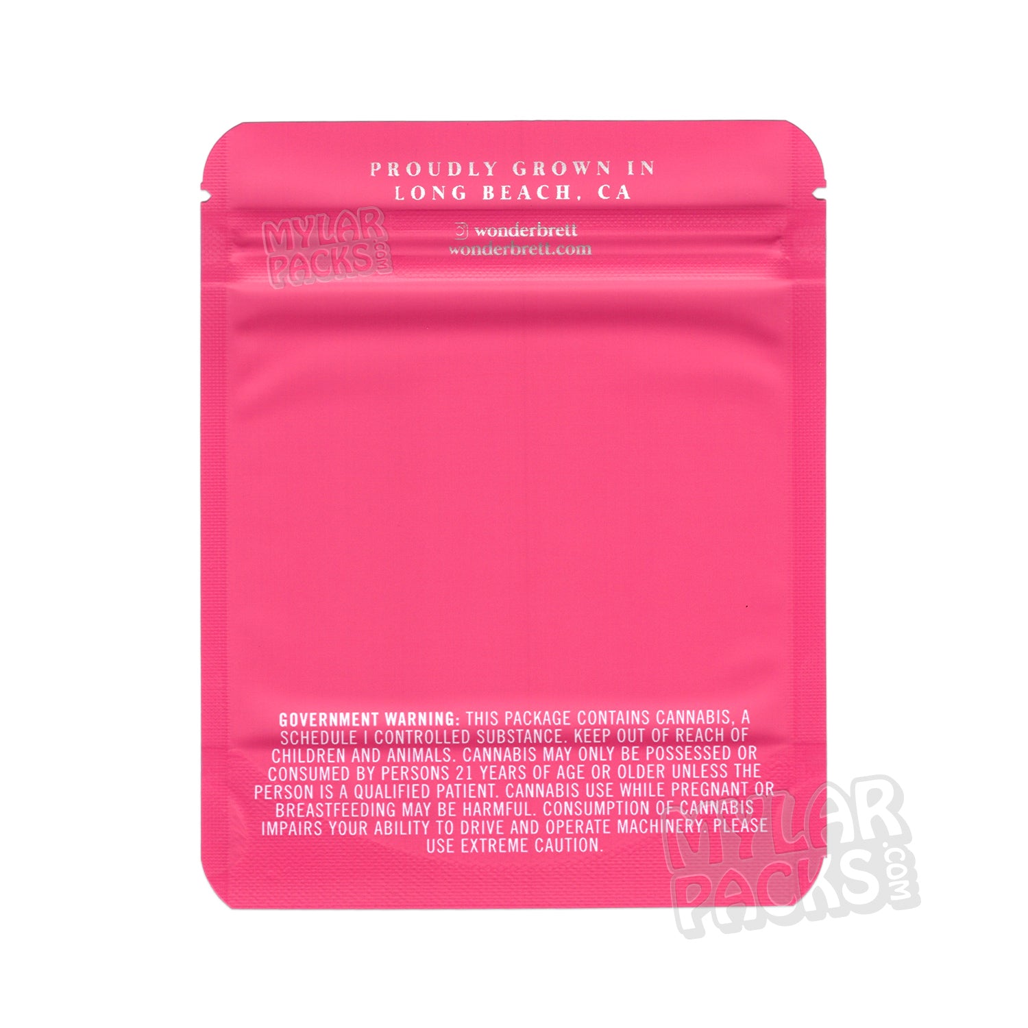 Bolsa de Mylar vacía a prueba de olores Pink Picasso de Wonderbrett de 3,5 g, embalaje floral