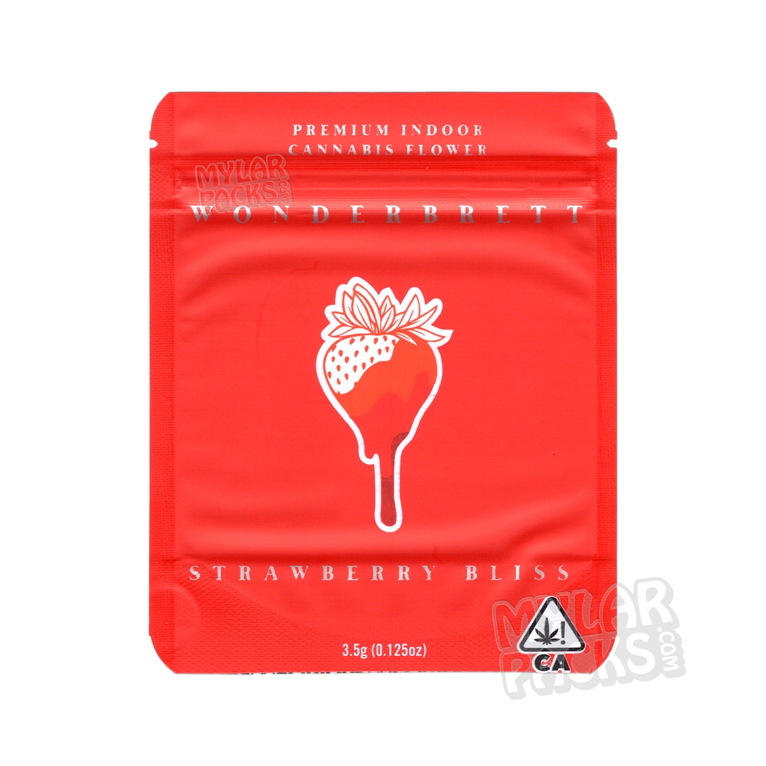 Strawberry Bliss de Wonderbrett, 3,5 g, bolsa de Mylar vacía a prueba de olores, embalaje floral