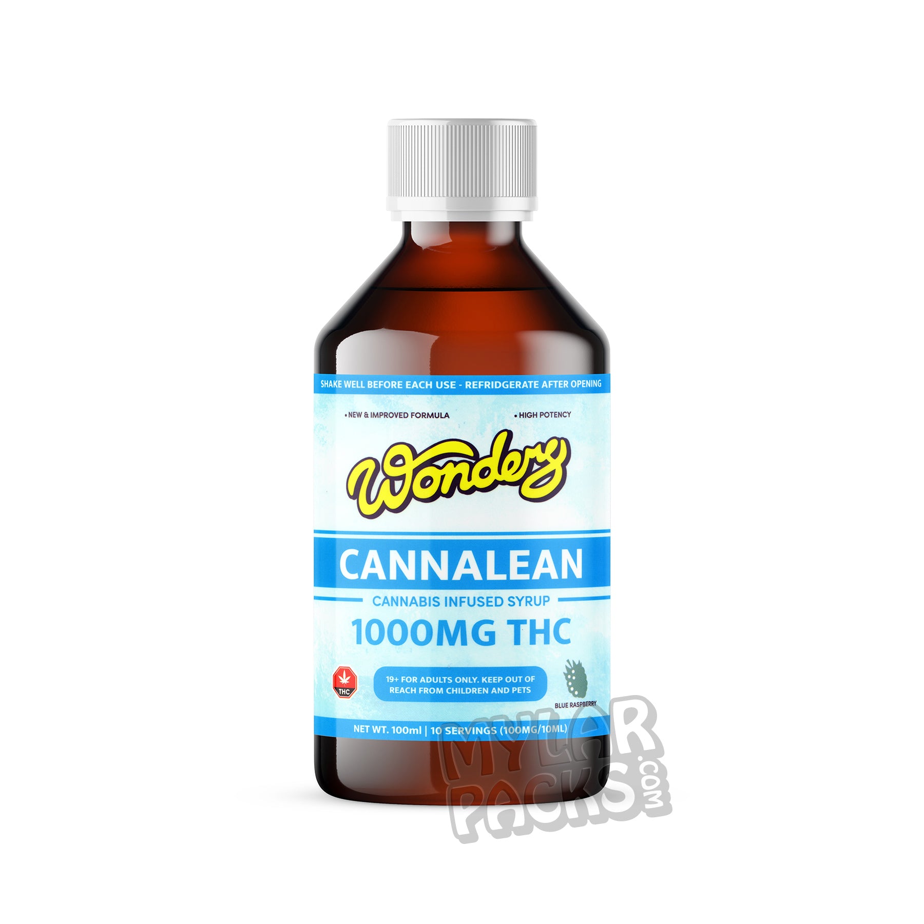 Etiquetas vacías para jarabe de cannabis Wonders Cannalean THC Lean (7,6 x 7,6 cm)