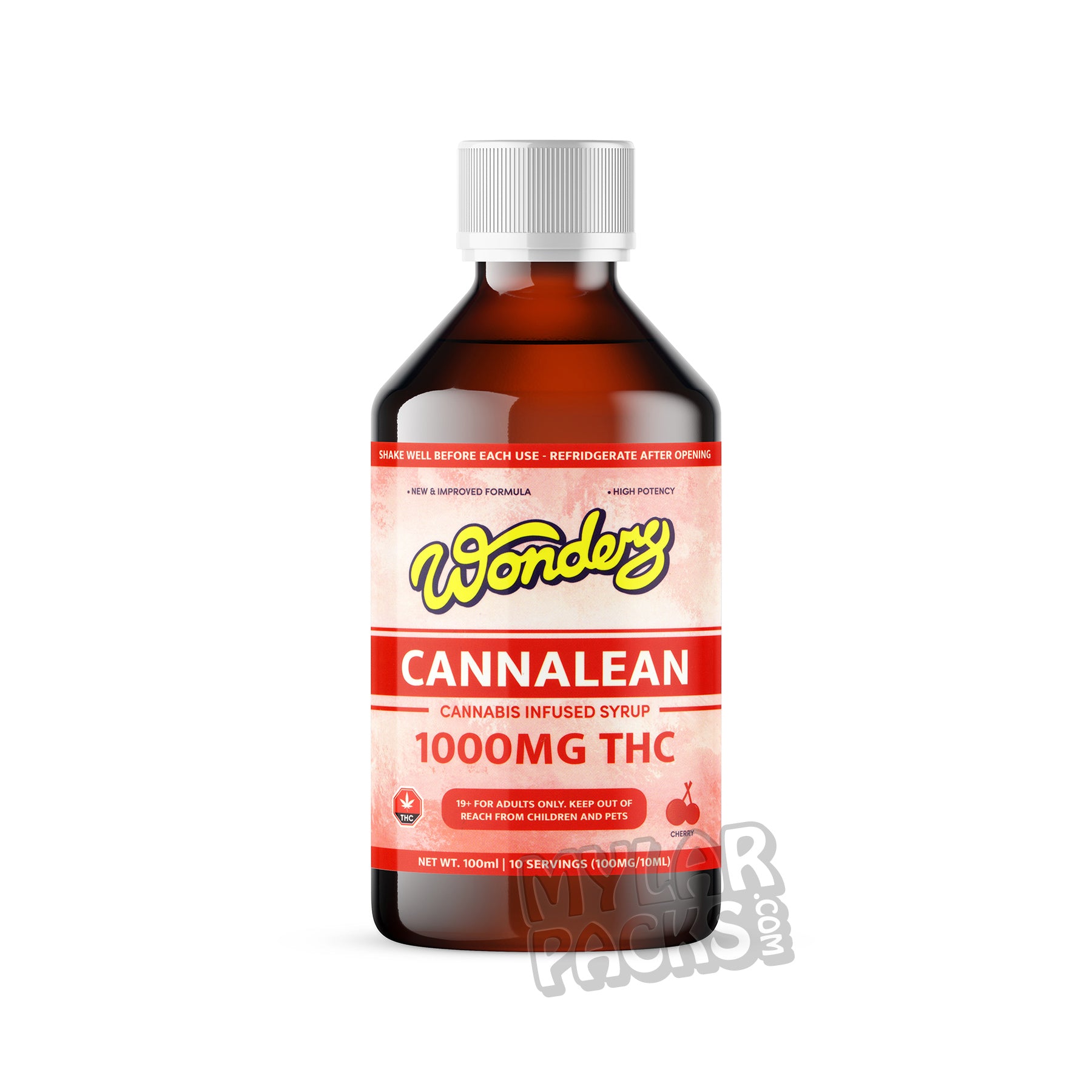 Etiquetas vacías para jarabe de cannabis Wonders Cannalean THC Lean (7,6 x 7,6 cm)